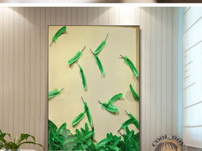 現(xiàn)代藝術(shù)綠色羽毛抽象繪畫設(shè)計靈感與素材解析